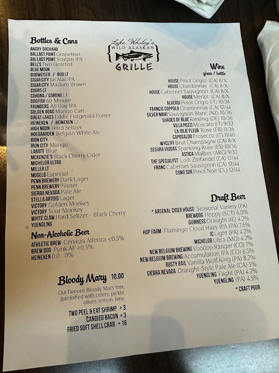 Menu Luke Wholey's Wild Alaskan Grille-5
