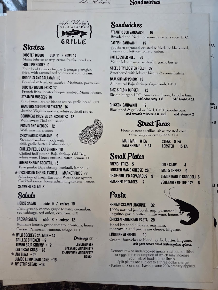 Menu Luke Wholey's Wild Alaskan Grille-9